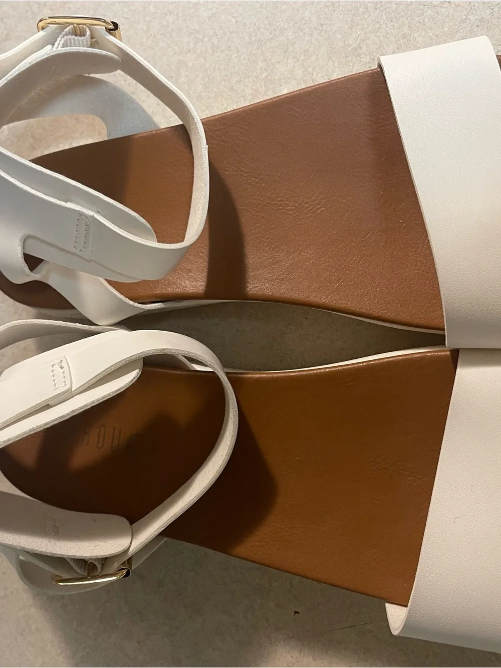 Target White and Brown Wedge Sandals